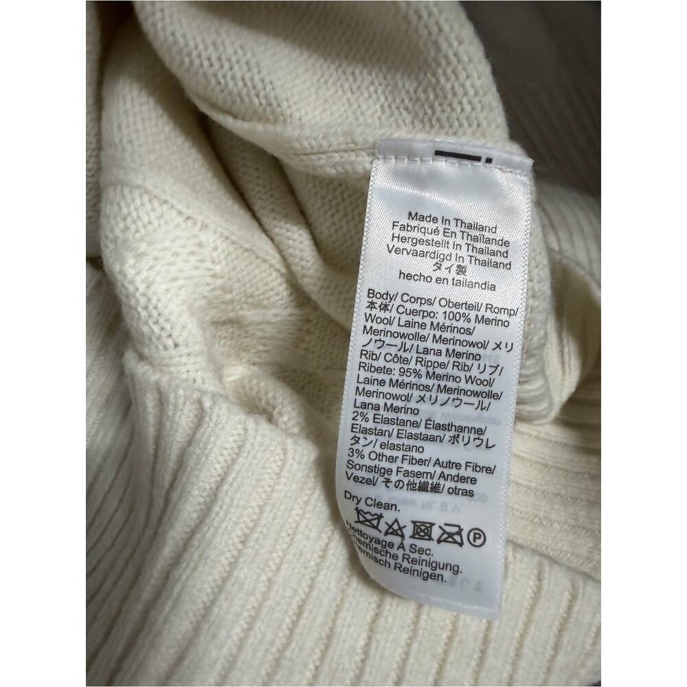 Madewell V-Neck Pullover Sweater in Merino Wool in cream Size L - Picture 4 of 7